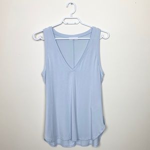 Aritzia Babaton Blue V-neck Tank